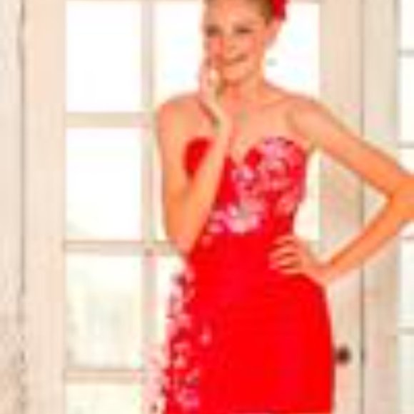 *FINAL PRICE* Fun Flirty Peacock Taffeta Short Formal Dress 4 - Picture 6 of 7